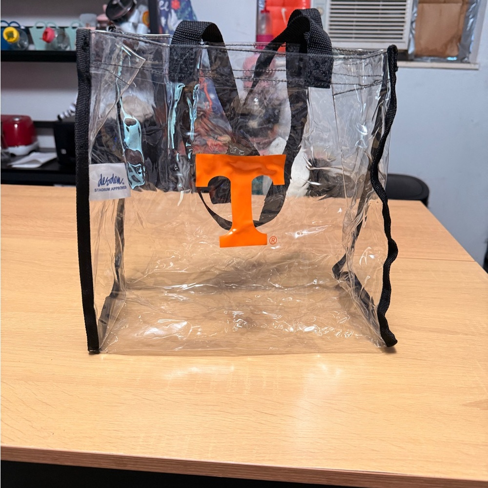 Clear Tote Bag with Orange T Logo